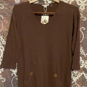 Noelle Brown Long Sleeve Dress